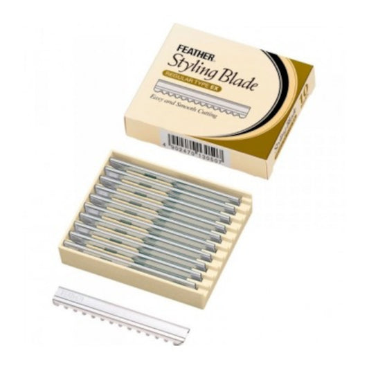 Caja 10 cuchillas navaja de entresacar - feather