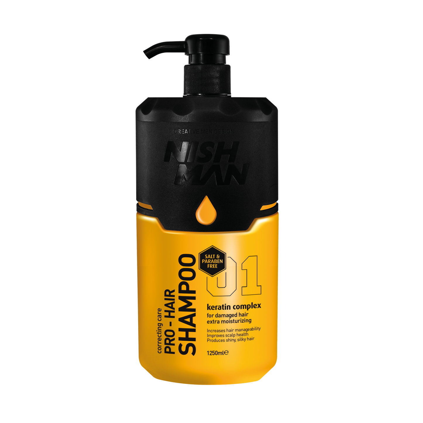 Nishman Champú Para El Cuidado Del Cabello Con Queratina Sin Sal Ni Parabenos No.01 1250 ml
