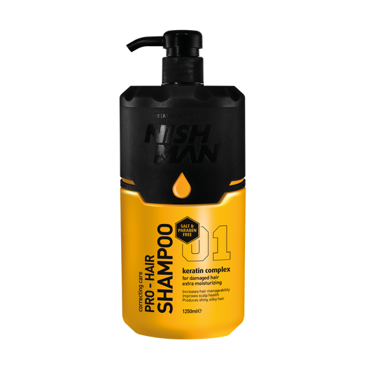 Nishman Champú Para El Cuidado Del Cabello Con Queratina Sin Sal Ni Parabenos No.01 1250 ml