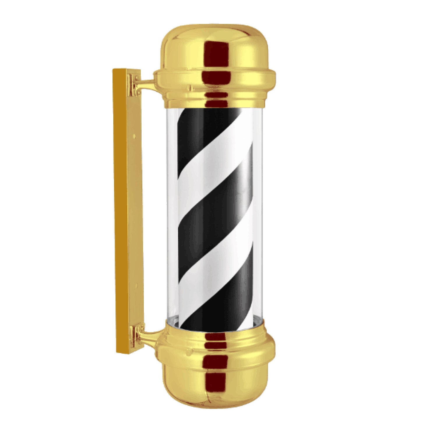 Poste Barbero Blanco y Negro con Soporte Dorado 69 cm