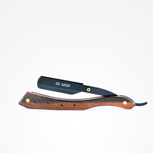 Navaja Afeitado Mango Madera Marrón