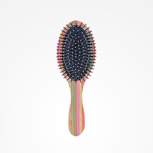 Cepillo Striped Bamboo Ovalado Pink Bifull