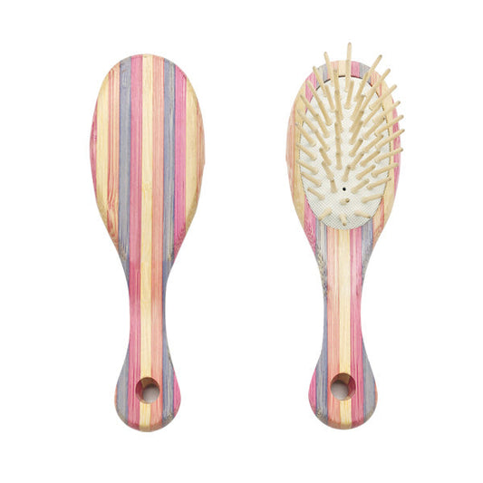 Cepillo Mini Striped Bamboo Plus Púas De Madera Bifull