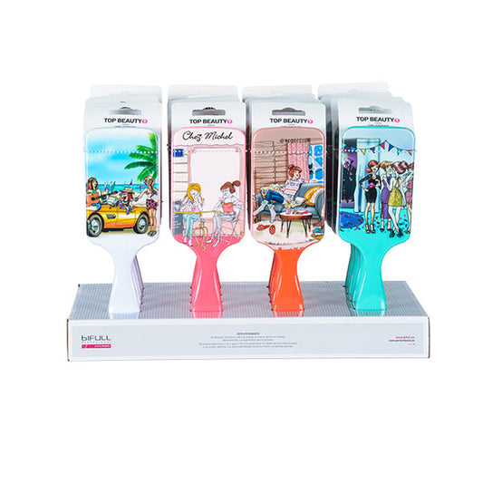 Expositor Cepillo Raqueta Top Beauty 16 Unds Bifull