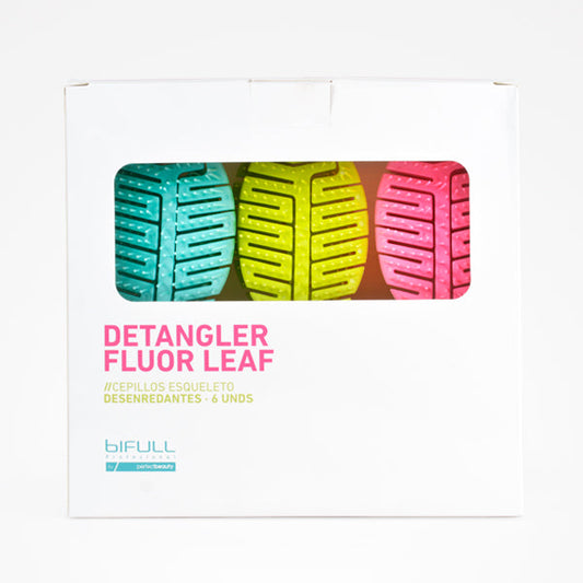 Expositor Cepillos Esqueleto Desenredantes Fluor Leaf (Pack 6 Unids)