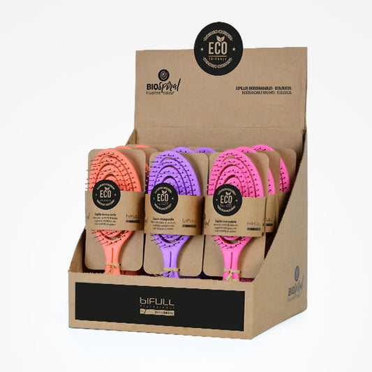 Expositor Cepillo Esqueleto Biodegradable Fluor Biofriendly Colores Bifull (Pack 12 Unids)