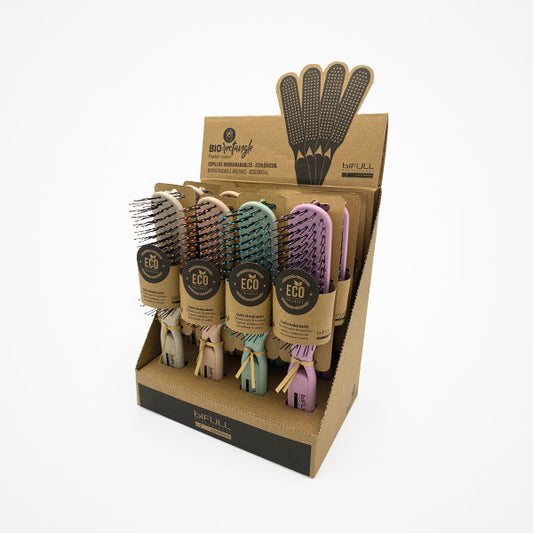 Expositor Cepillos Rectangulares Biodegradables Biofriendly 12 Unds Bifull