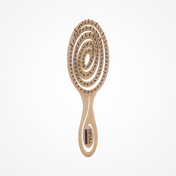 Bio Spiral Nature Colour Flax Fiber Cepillo Ecológico Con Cerdas Anti Nudo (Bifull)