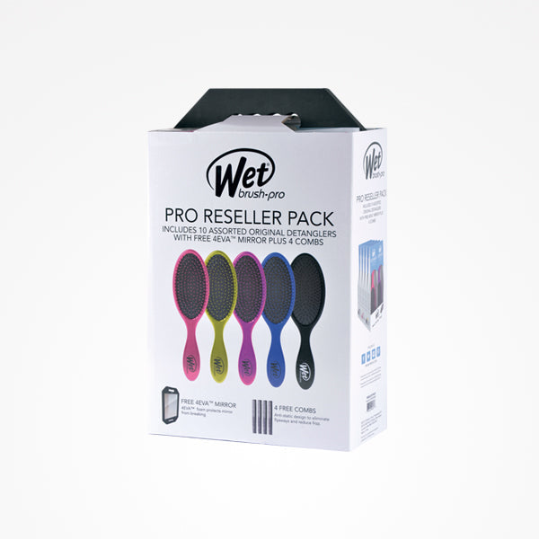 Pack 10 Cepillos + Espejo + 4 Peines Original Detangler Pro Reseller Pack Wet Brush