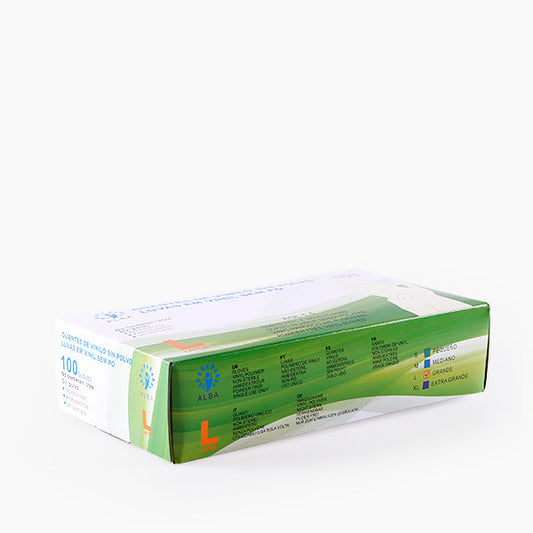 Guantes De Vinilo Sin Polvo 100 Unids Talla L