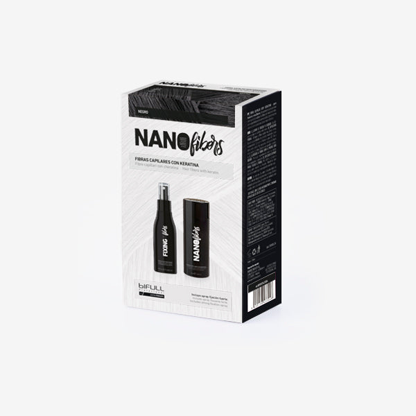 Nano Fibers Negro Pack Fibra Capilar + Fijador