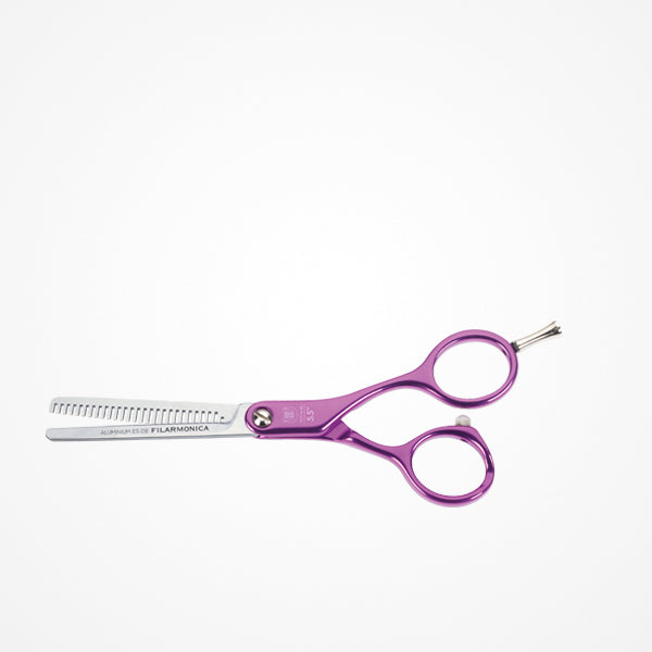 Tijera Peluquería Aluminium Morada Esculpir 5.5" Filarmónica