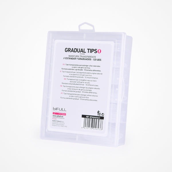 Gradual Tips 120 Uds Transparentes Con Formato Estándar Y Graduado Bifull