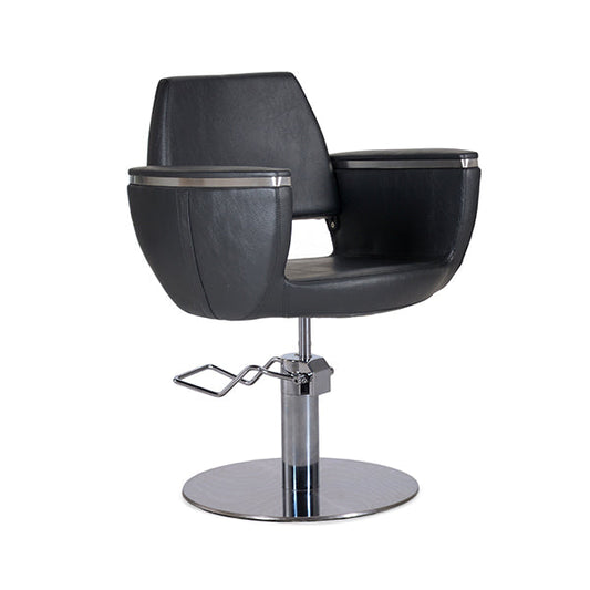 Sillón De Tocador Quin Negro Pie Redondo Y Bomba Hidraulica Bifull