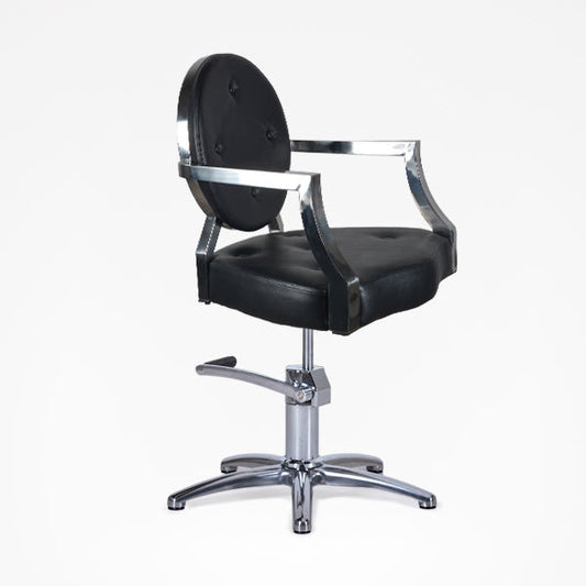 Sillón De Tocador Mirtha Negro Con Pie De Estrella Y Bomba Hid