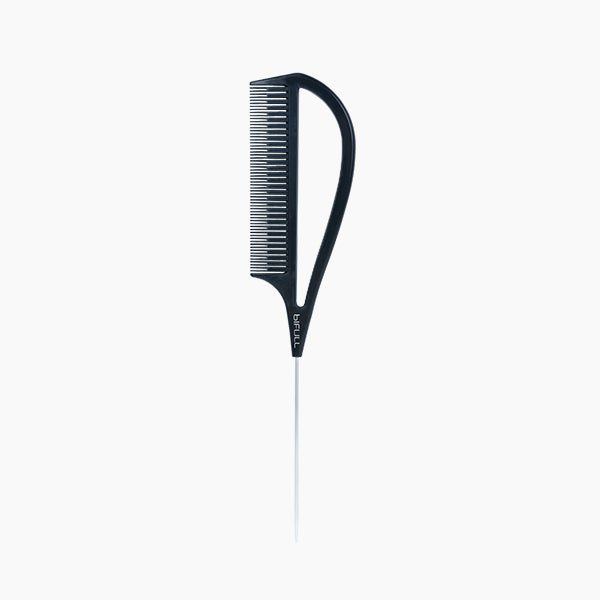 Peine Separador De Mechas Con Mango Y Púa De Metal Negro Grip Comb
