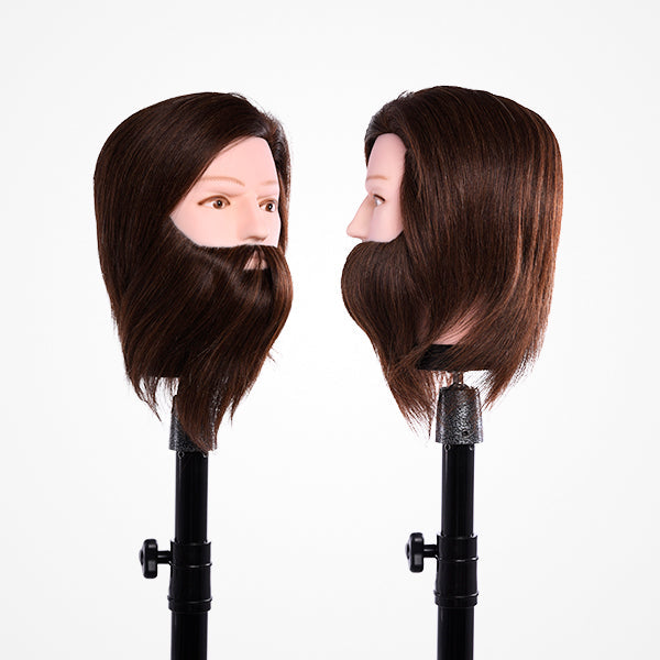 Cabeza Maniquí Hombre Con Barba Light Brown 18Cm 70% Cabello Humano+30% Cabello Animal (Yak)