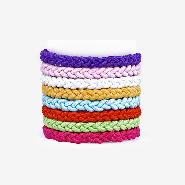 Coleteros Trenzados De Colores 8 Unds Colored Braided Scrunchies Bifull