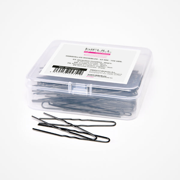 Horquillas Invisibles 62Mm Negro Caja 150 Unds Bifull
