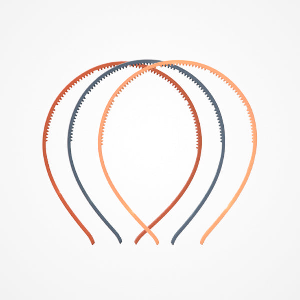 Set De Diademas Finas Azul, Teja Y Marrón Claro 3 Unds Terracota Alice Hairbands Bifull