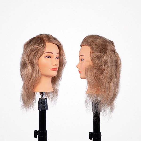 Cabeza Maniquí Rubio Claro 35-40Cm 100% Cabello Humano Girl Light Blond 40 Bifull
