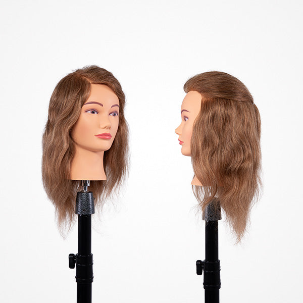 Cabeza Maniquí Rubio Oscuro 35-40Cm 100% Cabello Humano Girl Dark Blond 40 Bifull