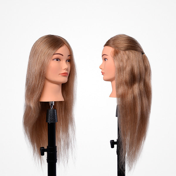 Cabeza Maniquí Woman Blond Cabello 100% Humano 55-60Cm. (Soporte Incluído) Bifull