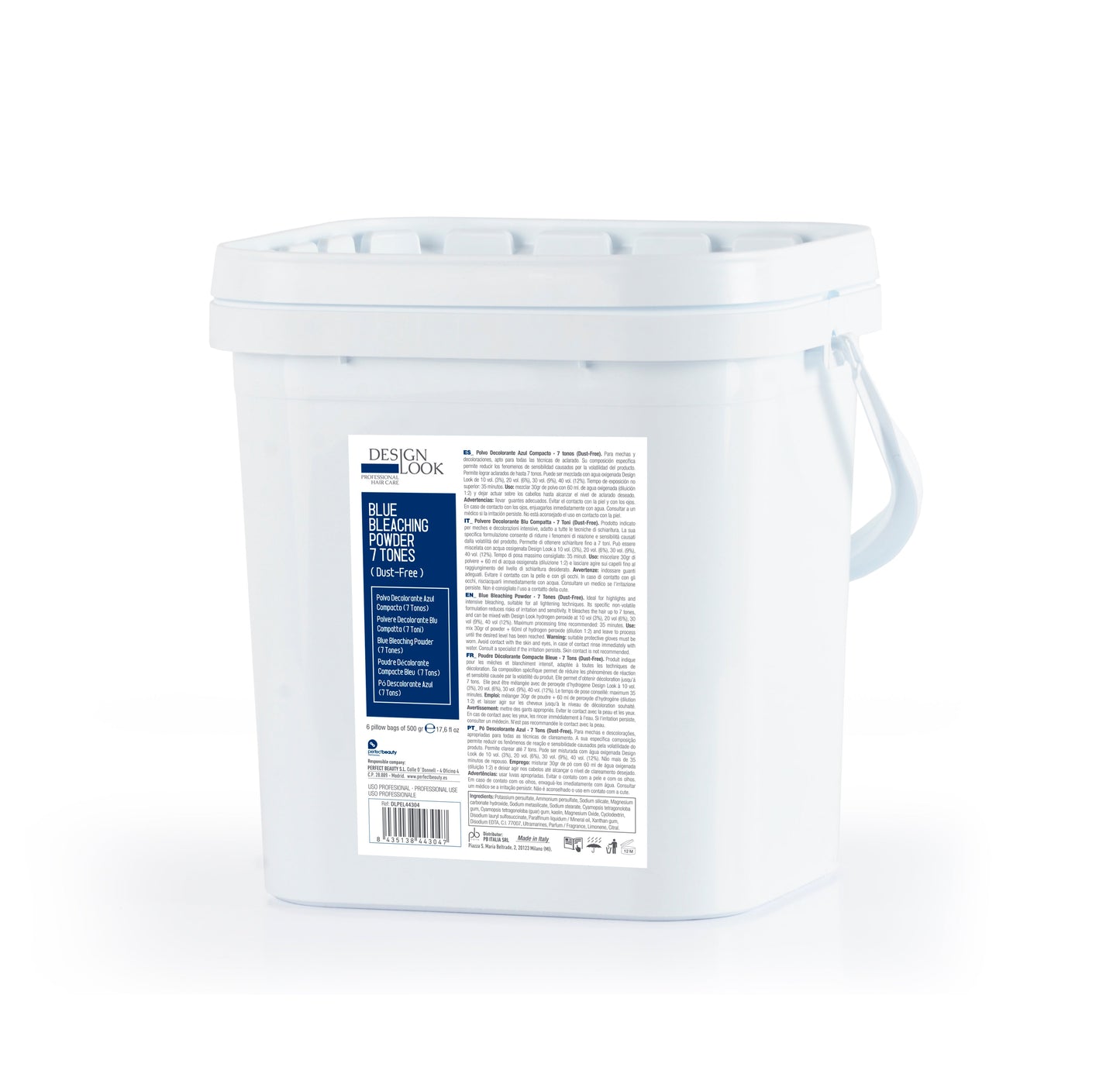 Polvo Decolorante Azul Compacto 7 Tonos Pack 3Kg (6 Bolsas * 500Gr)