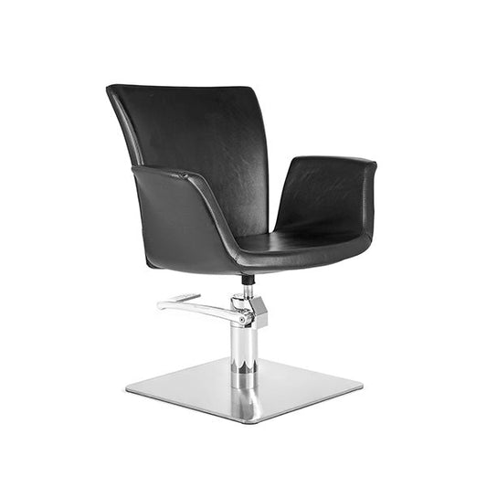 Sillón Alba Negro Ng3 Pie Cuadrado Acero Inox P27 Y B.Hid B90