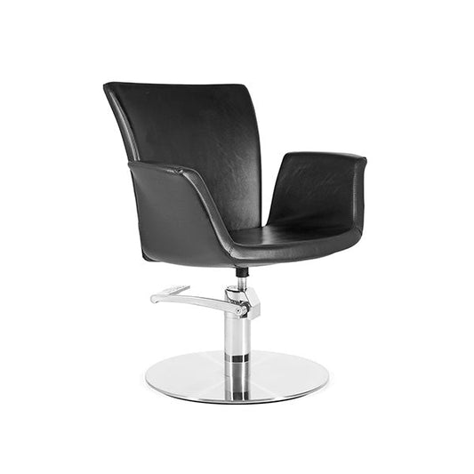 Sillón Alba Negro Ng3 Pie Redondo Acero Inox P29 Y B.Hid B90