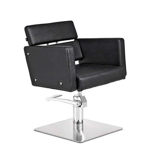 Sillón Cosmo Negro Ng3 Pie Cuadrado Acero Inox P27 Y B.Hid B90