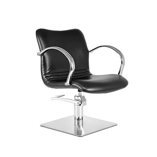 Sillón Delia Negro Ng3 Pie Cuadrado Acero Inox P27 Y B.Hid B90