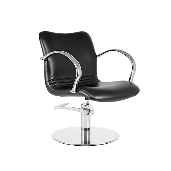 Sillón Delia Negro Ng3 Pie Redondo Acero Inox P29 Y B.Hid B90