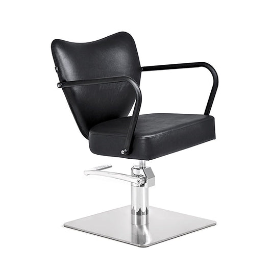 Sillón Neo Negro Ng3 Pie Cuadrado Acero Inox P27 Y B.Hid B90