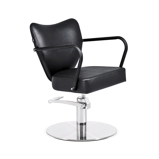 Sillón Neo Negro Ng3 Pie Redondo Acero Inox P29 Y B.Hid B90