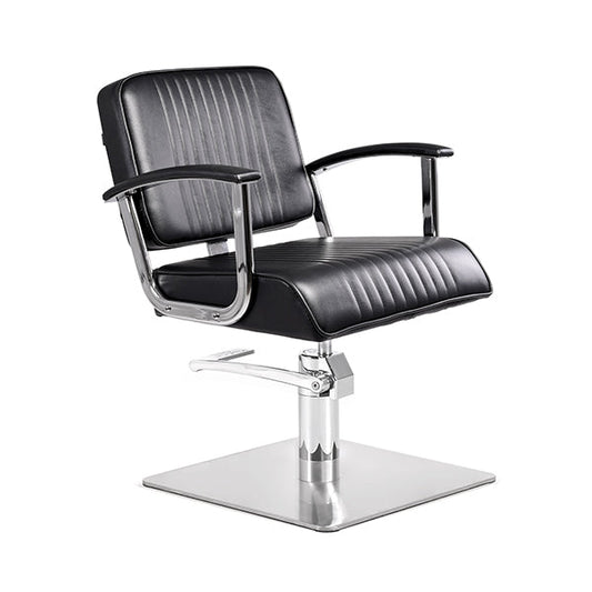 Sillón Cloe Negro Ng3 Pie Cuadrado Acero Inox P27 Y B.Hid B90