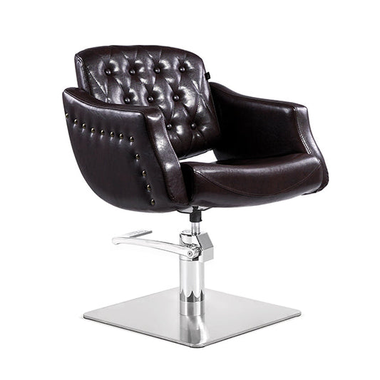 Sillón Creta Marron Vintage Pie Cuadrado Acero Inox P27 Y B.Hid B90