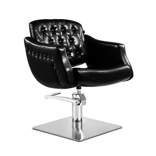 Sillón Creta Negro Vintage Pie Cuadrado Acero Inox P27 Y B.Hid B90