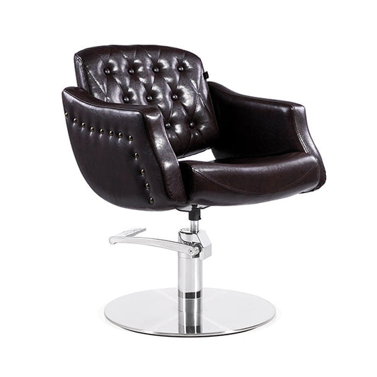 Sillón Creta Marron Vintage Pie Redondo Acero Inox P29 Y B.Hid B90