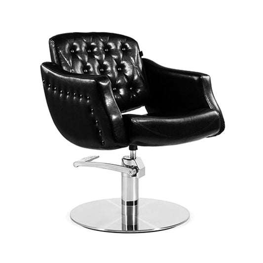 Sillón Creta Negro Vintage Pie Redondo Acero Inox P29 Y B.Hid B90