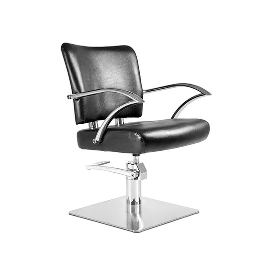 Sillón Eros Negro Ng3 Pie Cuadrado Acero Inox P27 Y B.Hid B90