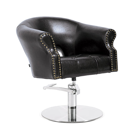 Sillón Royale Negro Vintage Pie Redondo Acero Inox P29 Y B.Hid B90