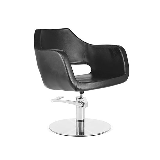 Sillón Clio Negro Ng3 Pie Redondo Acero Inox P29 Y B.Hid B90