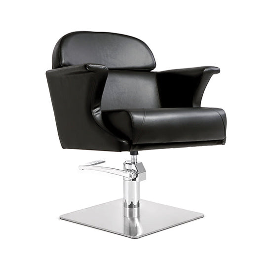 Sillón Saba Negro Ng3 Pie Cuadrado Acero Inox P27 Y B.Hid B90
