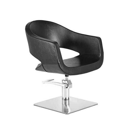Sillón Greco Negro Ng3 Pie Cuadrado Acero Inox P27 Y B.Hid B90