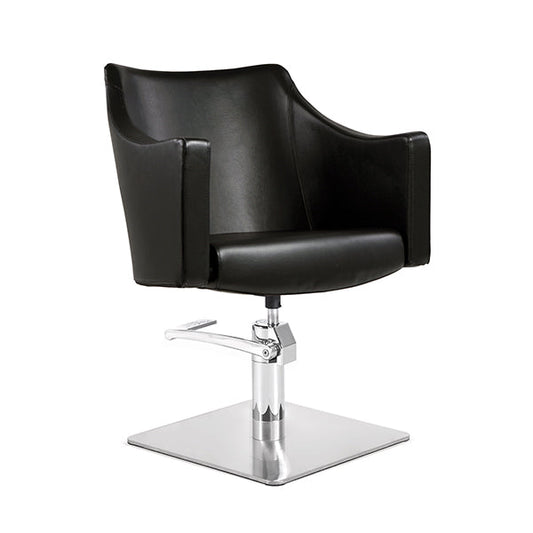 Sillón Nora Negro Ng3 Pie Cuadrado Acero Inox P27 Y B.Hid B90