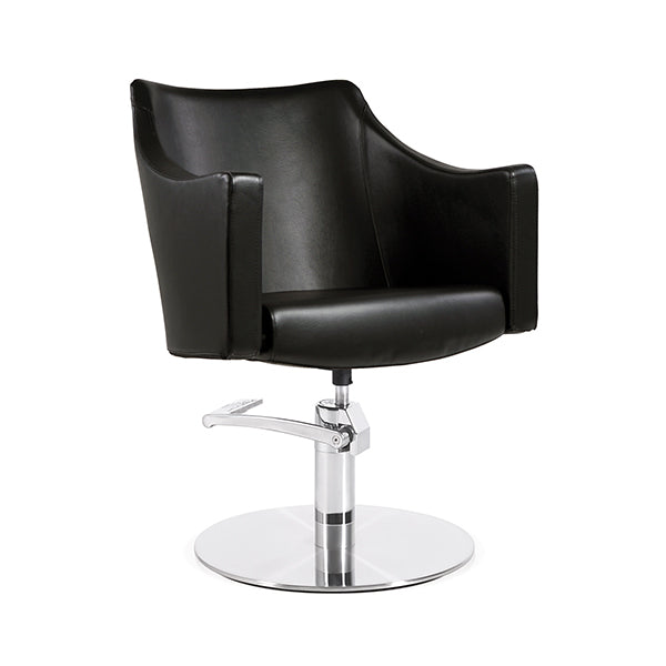 Sillón Nora Negro Ng3 Pie Redondo Acero Inox P29 Y B.Hid B90