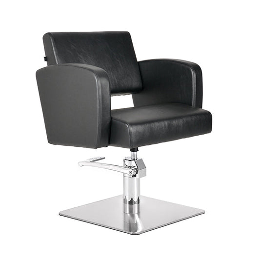 Sillón Zoe Negro Ng3 Pie Cuadrado Acero Inox P27 Y B.Hid B90