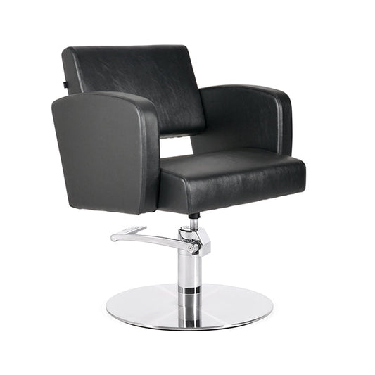 Sillón Zoe Negro Ng3 Pie Redondo Acero Inox P29 Y B.Hid B90