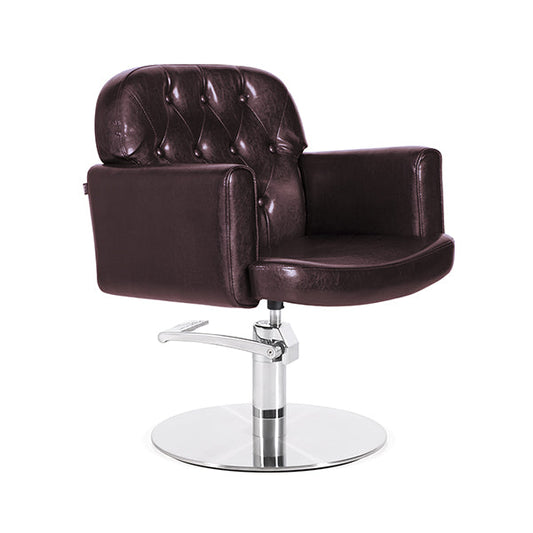 Sillón Andros Marron Vintage Pie Redondo Acero Inox P29 Y B.Hid B90